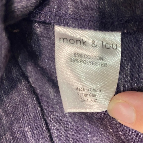 MONK & LOU purple women’s tee large - Picture 5 of 6